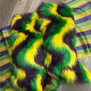 Vibrant Faux Fur Leg Warmers